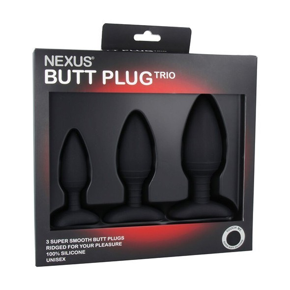Zestaw 3 Korków Analnych Butt Plug Trio 3 Solid Silicone Butt Plugs S M L Nexus