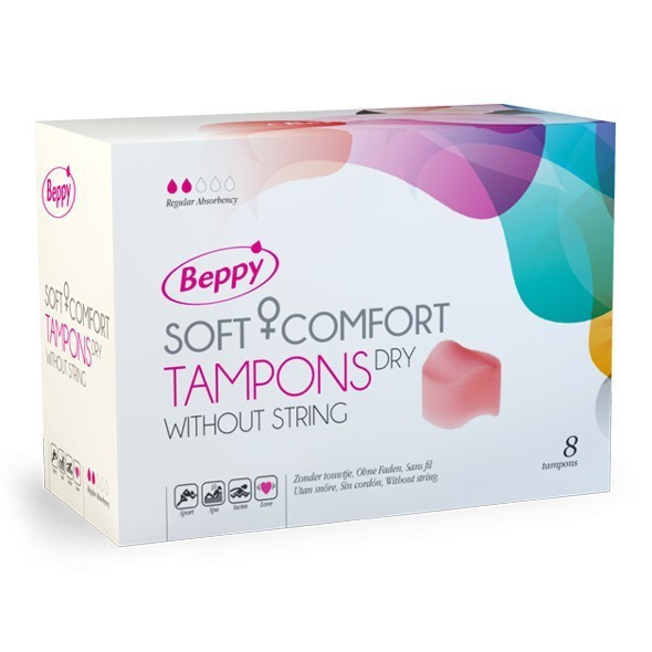 Beppy Soft Comfort Tampons Dry tampony bez sznurka suche 8 szt.
