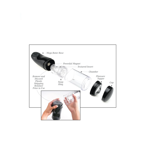 Masturbator Pdx Extreme Mega-Bator Ass Black/Clear Pipedream