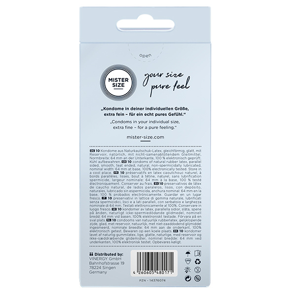 Condoms 64 Mm 10 Pieces Mister.Size