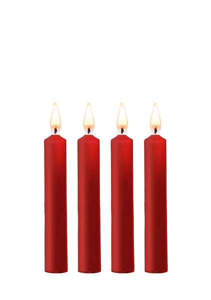 Teasing Wax Candles 4-Pack Red - Czerwony Zestaw Świec Do Bdsm Ouch! by Shots