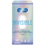 Prezerwatywy Lateksowe Supercienkie Dodatkowo Nawilżane Invisible Extra Lubricated 10 Szt. Durex