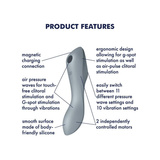 Wibrator wielofunkcyjny Vibrator Curvy Trinity 3 Blue Grey Satisfyer