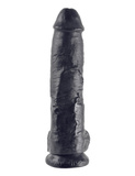 10' Cock With Balls Black Dildo Z Jądrami Czarne 25 Cm King Cock
