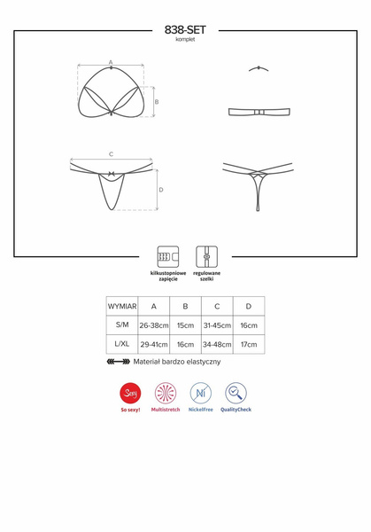 Obsessive 838-SET-3 S/M