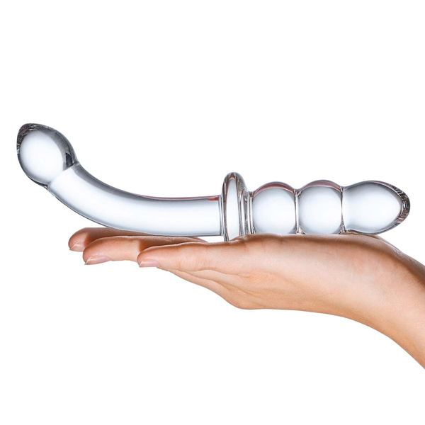 Dwustronne Szklane Dildo Ribbed G-Spot S Dildo Glas