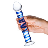 Glas - Blue Spiral Glass Dildo