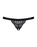 828-THC-1 open black thong L/XL Obsessive