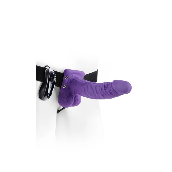 Fetish Fantasy Series  7" Vibrating Hollow Strap-On with Balls 