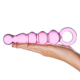 Różowe Szklane Dildo Z Uchwytem Quintessence Beaded S Anal Slider Glas