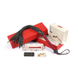 Pejcz Kinbaku Ukiyoe Red Rosy Leather Flogger Whip Liebe Seele