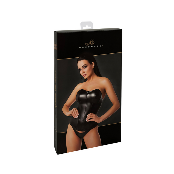 Corset F334 Mysteria Corset Black XXL Noir Handmade