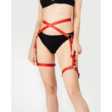 Leather belt Alisa red