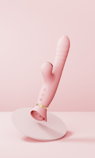Wibrator Wielofunkcyjny Rose Thruster Strawberry Pink Zalo