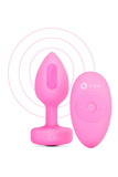  Vibrating Heart Shape Jewel Plug S/M Pink
