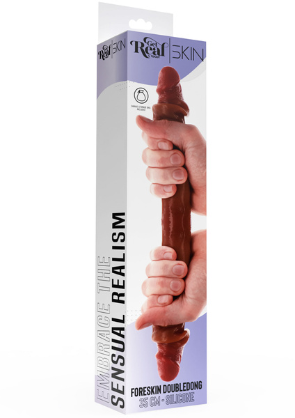Podwójne Dildo Toyjoy Get Real Silicone Foreskin Double Dong 35Cm TOYJOY