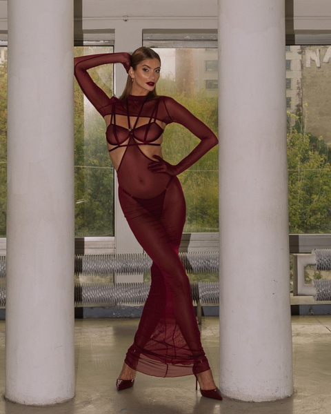 Vivien Burgundy Spódnica Xs/S Promees