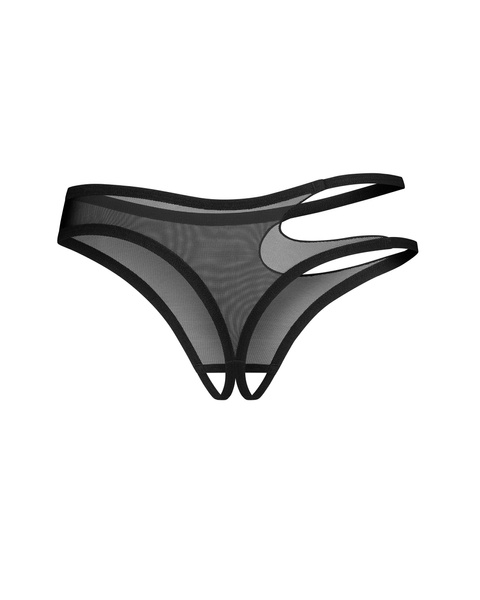 Open thong black Saturis S/M Obsessive