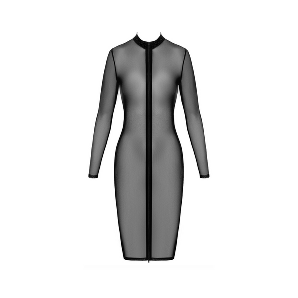 Dress F347 Ecstasy Midi Dress XXL Noir Handmade