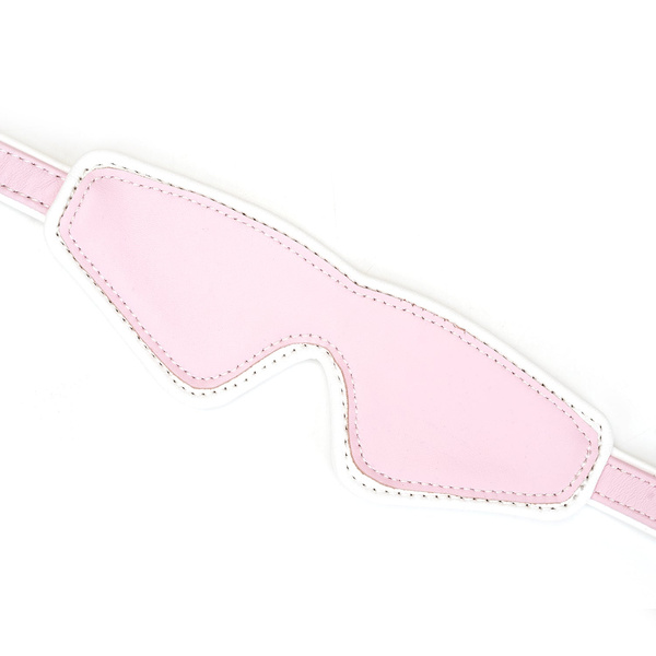 Maska White & Pink Fairygoat Leather Blindfold Liebe Seele