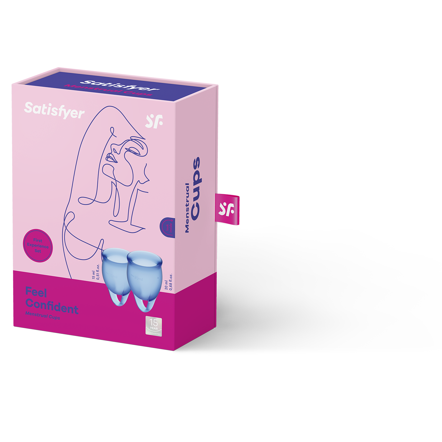 DOVELAND - Sada menštruačných kalíškov Feel Confident tmavomodrá