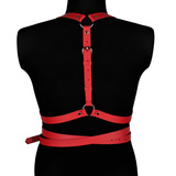 Leather harness Noemi red