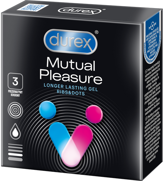 Prezerwatywy Lateksowe Ze Środkiem Opóźniającym Wytrysk Mutual Pleasure 3Szt Durex