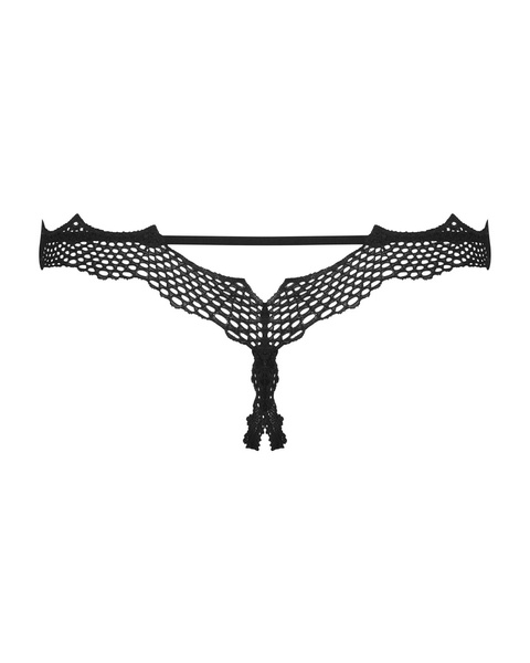 Bravelle open black thong S/M Obsessive