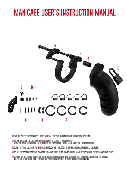 Miękki Silikonowy Pas Cnoty Chastity Model 21 Silicone Cock Cage Black ManCage