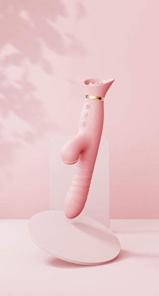 Wibrator Wielofunkcyjny Rose Thruster Strawberry Pink Zalo