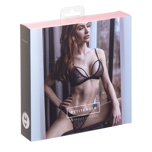  Petitenoir Set bralette thong XL Noir Handmade