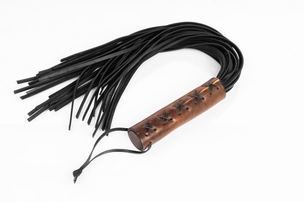 Large brown lace-up flogger Primal Bond Whips