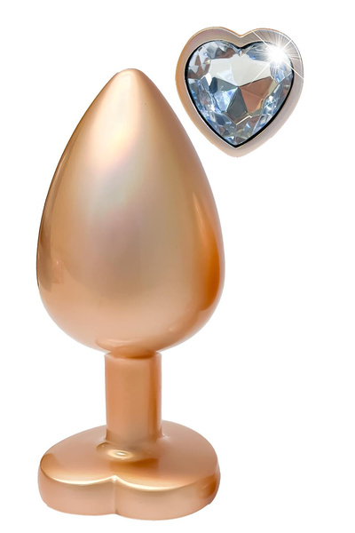 DREAMTOYS GLEAMING LOVE PEARL GOLD PLUG LARGE