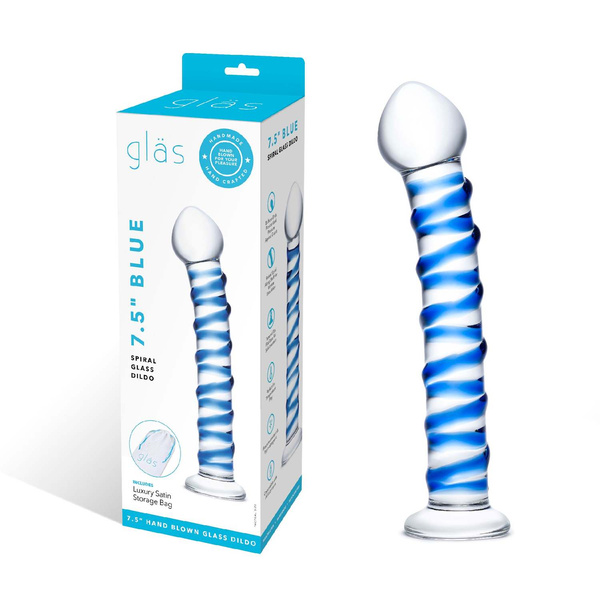 Glas - Blue Spiral Glass Dildo