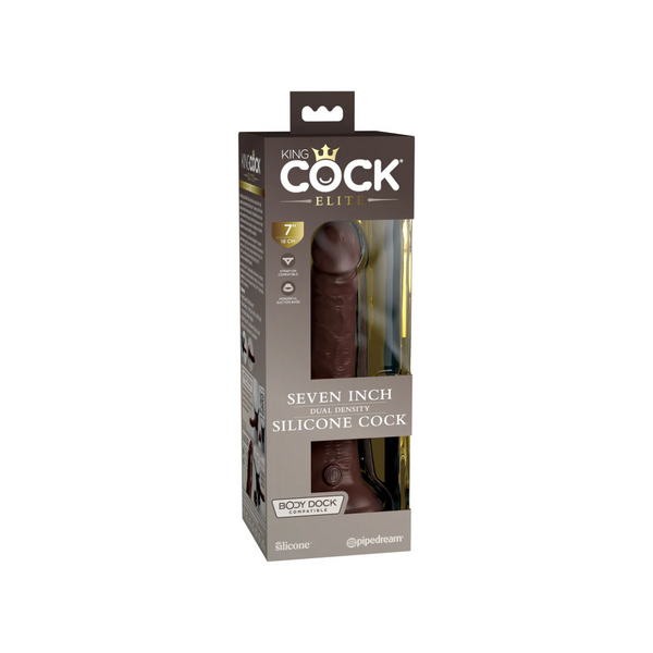 Dildo 18Cm King Cock Elite Dual Density Cock Brown Pipedream