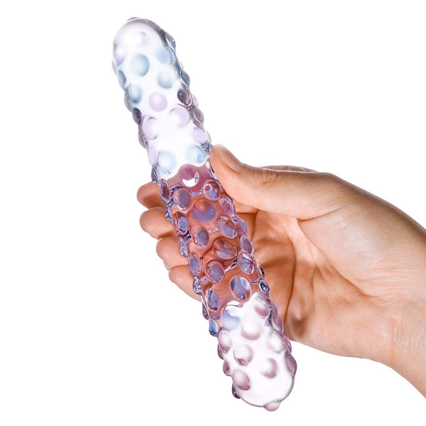 Glas - Purple Rose Nubby Glass Dildo