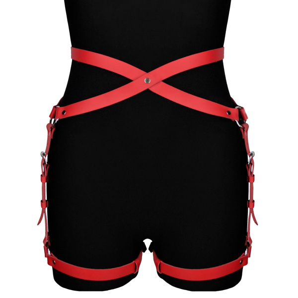 Leather belt Alisa red