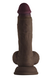 Dildo Na Przyssawce Dong With Balls Mahogany Shaft