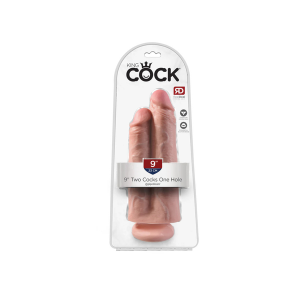 Podwójne Dildo 23Cm King Cock Two Cocks One Hole Light Pipedream