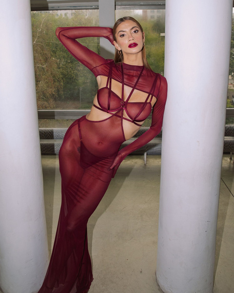 Vivien Burgundy Spódnica Xs/S Promees