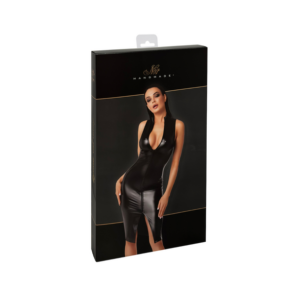 Dress F337 Commandant Midi Dress L Noir Handmade