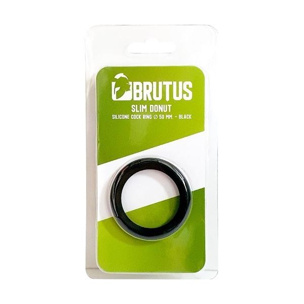 Brutus Slim Donut Silicone Cock Ring Black 50 mm