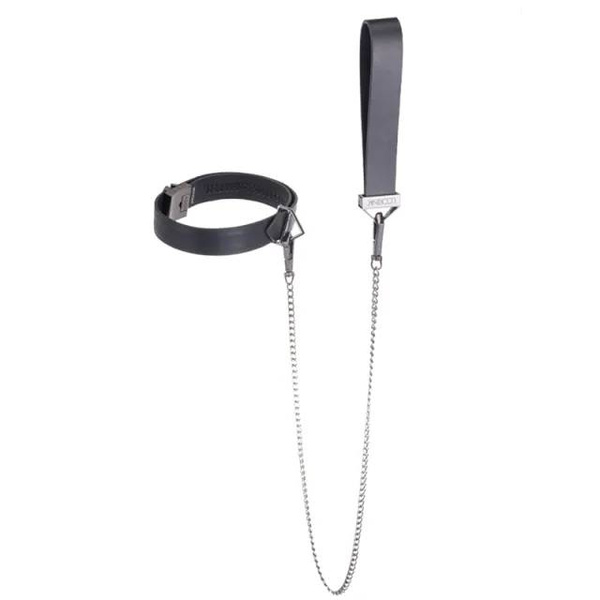 Obróżka Ze Smyczą Collar With Leash Set Black LOCKINK