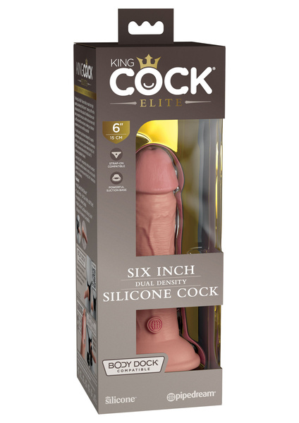 Miękkie Silikonowe Dildo Z Twardszym Rdzeniem 6 Inch Dual Density Silicone Cock Light King Cock