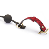 Liebe Seele Kinbaku Ukiyoe Bal Gag with Red Rosy Leather Straps