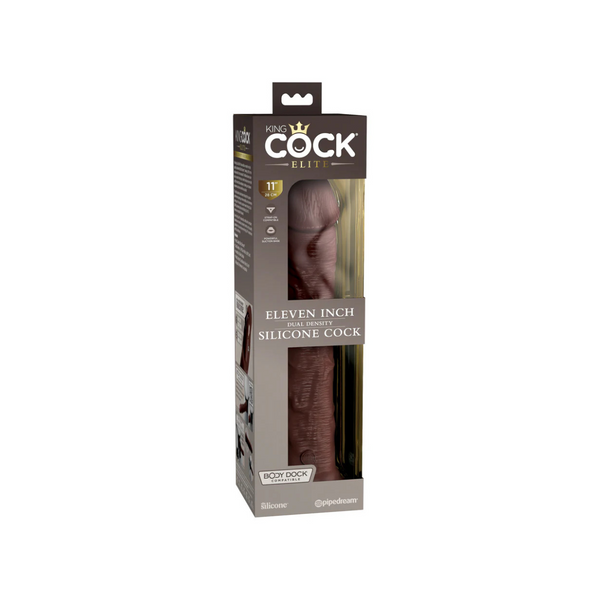 Dildo 28cm King Cock Elite Dual Density Silicone Cock Brown