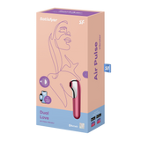 Stymulator łechtaczki z wibratorem Dual Love Red Satisfayer