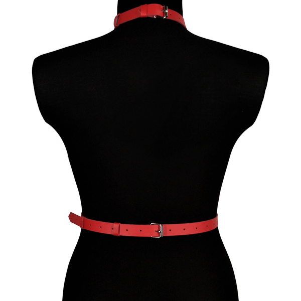 Leather harness Blanca red