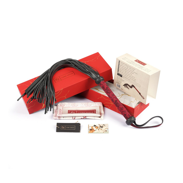 Liebe Seele Kinbaku Ukiyoe Red Rosy Leather Flogger Whip