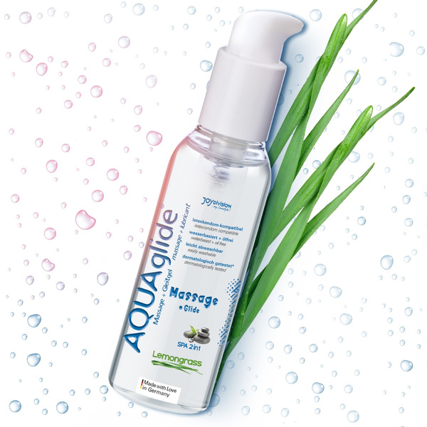 Lubrykant I Żel Do Masażu O Zapachu Trawy Cytrynowej Aquaglide Massage + Glide Lemongrass 200 Ml JoyDivision